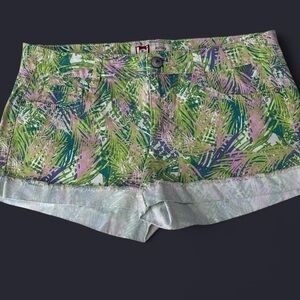 LEI Ashley Tropical Print Low-Rise Shorts Size 13 | Y2K/2000s Vibes